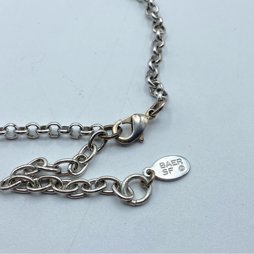 Marjorie Baer SF Mixed Metal Modernist Station Pendant Chain Necklace Artisan - Picture 5 of 5